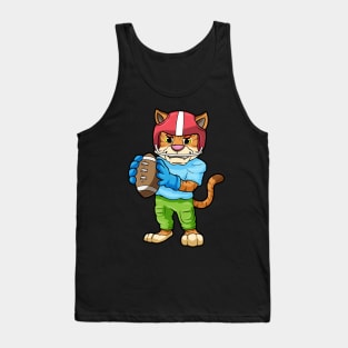 Lion as Footballer with Football and Helmet Tank Top